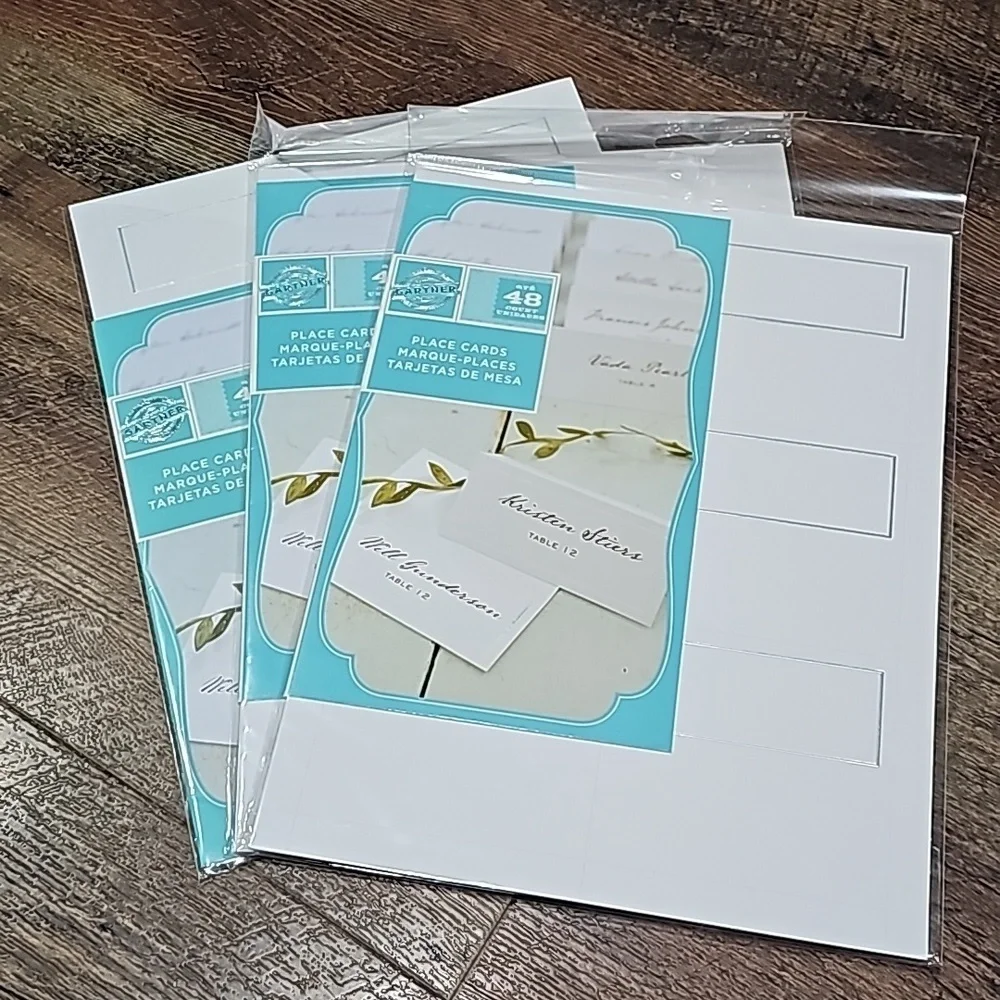Gartner Studio White and Silver Place Cards
